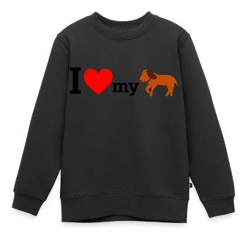 Amour de chien - Sweat Premium enfant bio - noir - Devant - AI Model Kid Female (0cm)