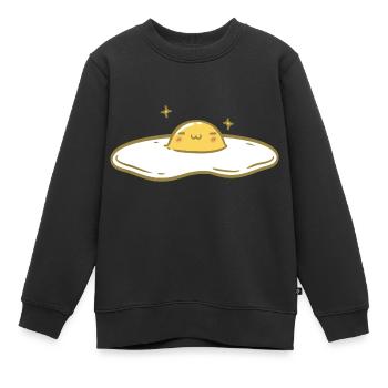 Oeuf au plat sucré - Sweat Premium enfant bio - noir - Devant - AI Model Kid Female (0cm)