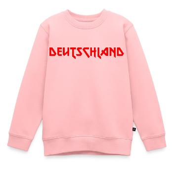 Modisches Heimat DEUTSCHLAND Metal-Design - Kinder Premium Organic Sweatshirt - Rosa - Vorne - AI Model Kid Female (0cm)