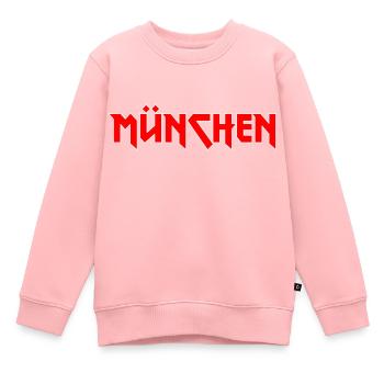 Modisches Heimat MÜNCHEN Metal-Design - Kinder Premium Organic Sweatshirt - Rosa - Vorne - AI Model Kid Female (0cm)