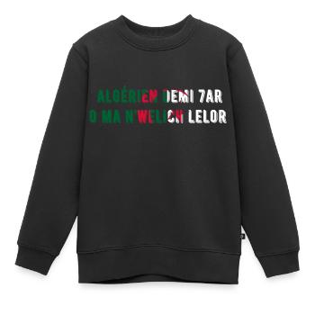 Algérien demi har o manwelich lelor-cadeau Algérie - Sweat Premium enfant bio - noir - Devant - AI Model Kid Female (0cm)