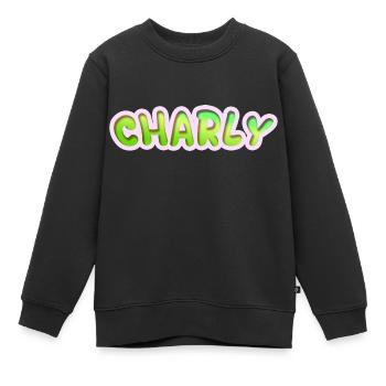 Charly als Job - Kinder Premium Organic Sweatshirt - Schwarz - Vorne - AI Model Kid Female (0cm)