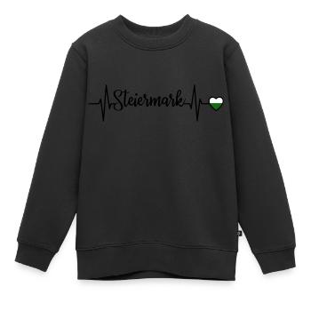 Ligne cardiaque de pouls de Styrie - Sweat Premium enfant bio - noir - Devant - AI Model Kid Female (0cm)