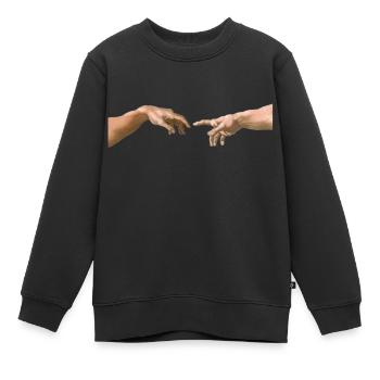 Die Erschaffung Adams Michelangelo - Kinder Premium Organic Sweatshirt - Schwarz - Vorne - AI Model Kid Female (0cm)