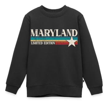 Maryland - Sweat Premium enfant bio - noir - Devant - AI Model Kid Female (0cm)