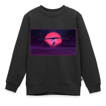 Hanggleiter Drachenflieger Deltasegler - Kinder Premium Organic Sweatshirt - Schwarz - Vorne - AI Model Kid Female (0cm)