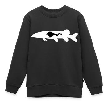Hecht Mustache Rig - Kinder Premium Organic Sweatshirt - Schwarz - Vorne - AI Model Kid Female (0cm)