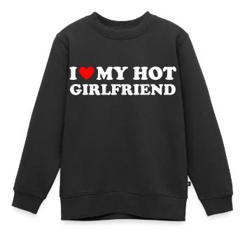 J’aime ma chaude GF fille garçon couple Saint-Valentin - Sweat Premium enfant bio - noir - Devant - AI Model Kid Female (0cm)