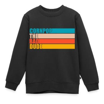 Corn Pop était un mauvais mec Retro Cornpop Meme - Sweat Premium enfant bio - noir - Devant - AI Model Kid Female (0cm)