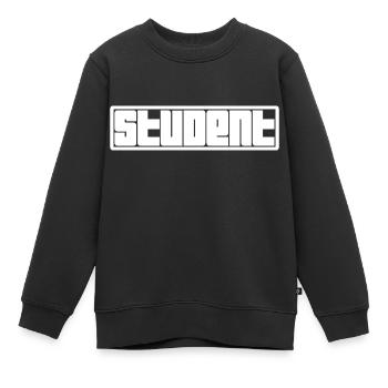 Logo de l’étudiant - Sweat Premium enfant bio - noir - Devant - AI Model Kid Female (0cm)