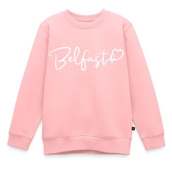 Belfast Heartbeat - Kids Premium Organic Sweatshirt - rose - Front - AI Model Kid Female (0cm)