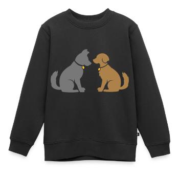 Amis chiens - meilleurs amis - idée cadeau - Sweat Premium enfant bio - noir - Devant - AI Model Kid Female (0cm)