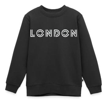 London - Kinder Premium Organic Sweatshirt - Schwarz - Vorne - AI Model Kid Female (0cm)