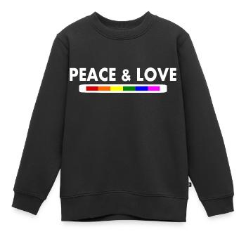 Peace and love - Kinder Premium Organic Sweatshirt - Schwarz - Vorne - AI Model Kid Female (0cm)
