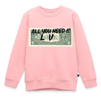 Tout ce dont vous avez besoin, c’est d’argent - Sweat Premium enfant bio - rose - Devant - AI Model Kid Female (0cm)
