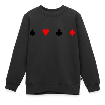 Icônes de carte - Sweat Premium enfant bio - noir - Devant - AI Model Kid Female (0cm)