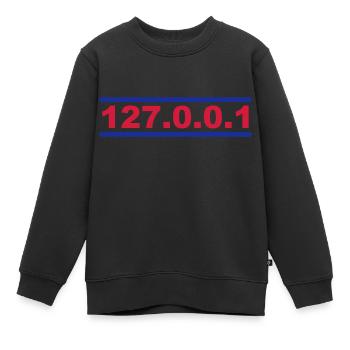 127.0.0.1 - Kinder Premium Organic Sweatshirt - Schwarz - Vorne - AI Model Kid Female (0cm)