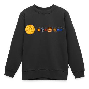 Système solaire - Sweat Premium enfant bio - noir - Devant - AI Model Kid Female (0cm)