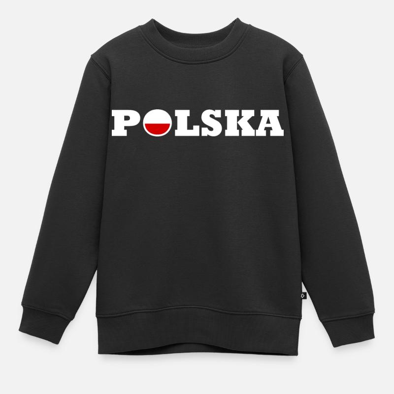 Pologne - Sweat Premium enfant bio - noir