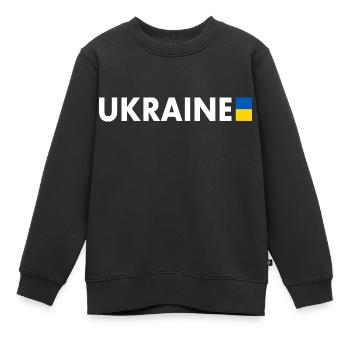 Ukraine - Sweat Premium enfant bio - noir - Devant - AI Model Kid Female (0cm)