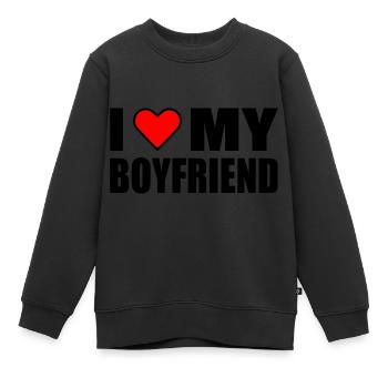 I love my boyfriend - Kinder Premium Organic Sweatshirt - Schwarz - Vorne - AI Model Kid Female (0cm)