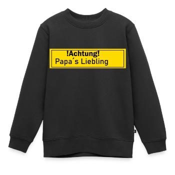 Papas Liebling Lieblinge Geschenk Geschenkidee Dad - Kinder Premium Organic Sweatshirt - Schwarz - Vorne - AI Model Kid Female (0cm)