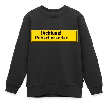 Pubertierender Pubertät Geschenk Geschenkidee Mann - Kinder Premium Organic Sweatshirt - Schwarz - Vorne - AI Model Kid Female (0cm)