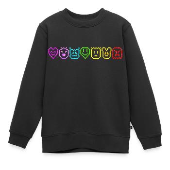 Lustige Emotionen Regenbogenfarbe Emoticon - Kinder Premium Organic Sweatshirt - Schwarz - Vorne - AI Model Kid Female (0cm)