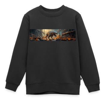 apocalypse mutant giant armadillo and wolf mix - Kids Premium Organic Sweatshirt - black - Front - AI Model Kid Female (0cm)