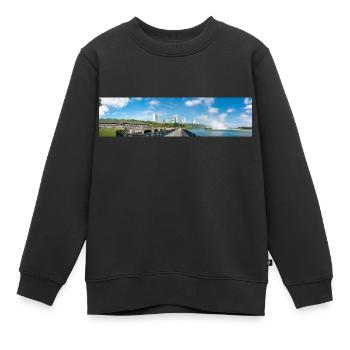 Panorama de la ville de Niagara et des chutes du Niagara - Sweat Premium enfant bio - noir - Devant - AI Model Kid Female (0cm)
