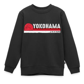 Yokohama Japon Skyline Vintage Heritage Gift - Sweat Premium enfant bio - noir - Devant - AI Model Kid Female (0cm)