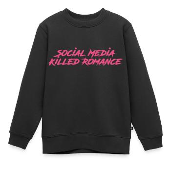 Social Media Killed Romance - Kinder Premium Organic Sweatshirt - Schwarz - Vorne - AI Model Kid Female (0cm)