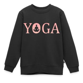 Yoga yoga - Kinder Premium Organic Sweatshirt - Schwarz - Vorne - AI Model Kid Female (0cm)