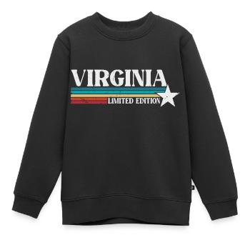Virginia - Kinder Premium Organic Sweatshirt - Schwarz - Vorne - AI Model Kid Female (0cm)