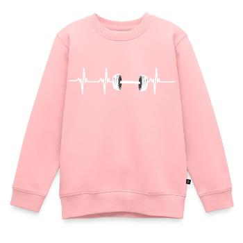 Bodybuilding Herzschlag - Kinder Premium Organic Sweatshirt - Rosa - Vorne - AI Model Kid Female (0cm)