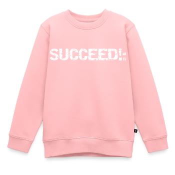 SUCCEED!: - Kinder Premium Organic Sweatshirt - Rosa - Vorne - AI Model Kid Female (0cm)