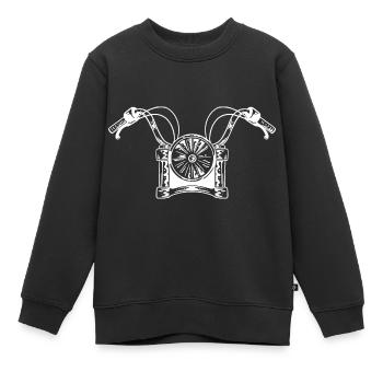 Phares de moto - Sweat Premium enfant bio - noir - Devant - AI Model Kid Female (0cm)