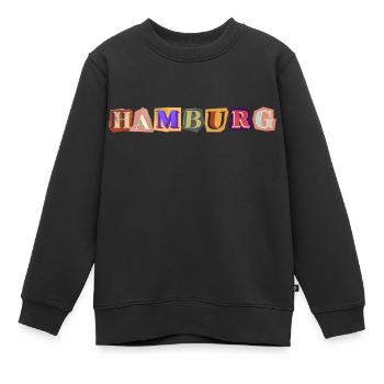 Hambourg : une ville portuaire pleine de charme - Sweat Premium enfant bio - noir - Devant - AI Model Kid Female (0cm)