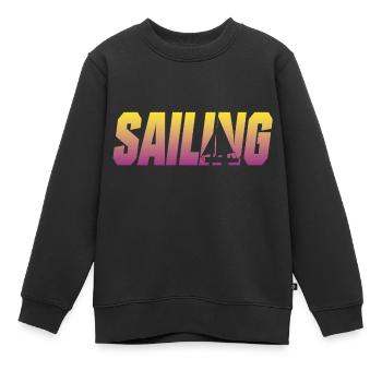 Sailing Segeln Segelboot Skipper - Kinder Premium Organic Sweatshirt - Schwarz - Vorne - AI Model Kid Female (0cm)