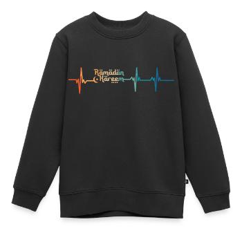 Battement de cœur ramadan kareeme - Sweat Premium enfant bio - noir - Devant - AI Model Kid Female (0cm)