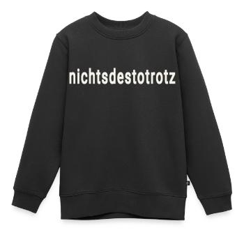 Mots fusionnés néanmoins - Sweat Premium enfant bio - noir - Devant - AI Model Kid Female (0cm)