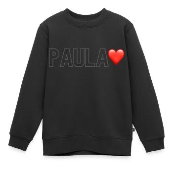 Paula Lover Name - Kinder Premium Organic Sweatshirt - Schwarz - Vorne - AI Model Kid Female (0cm)