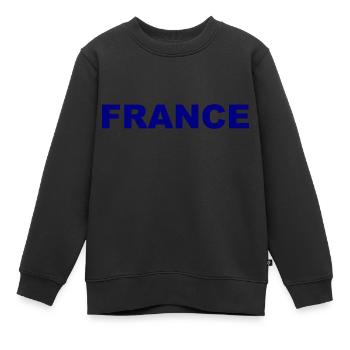 France - France Font - Slogan - Kids Premium Organic Sweatshirt - black - Front - AI Model Kid Female (0cm)