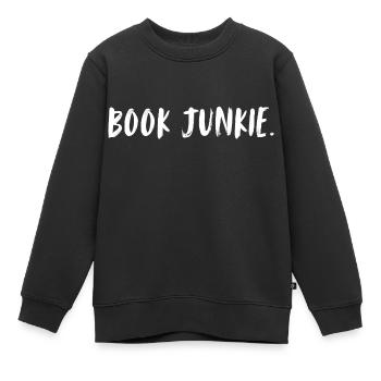 Accro aux livres. Addiction aux livres. Accro aux livres. - Sweat Premium enfant bio - noir - Devant - AI Model Kid Female (0cm)