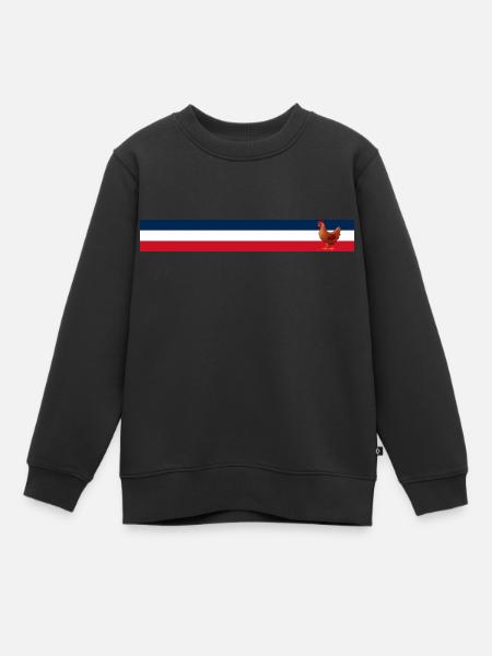 Drapeau français poule - Agriculteur français - Sweat Premium enfant bio - noir