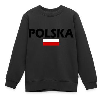 Polska - Sweat Premium enfant bio - noir - Devant - AI Model Kid Female (0cm)