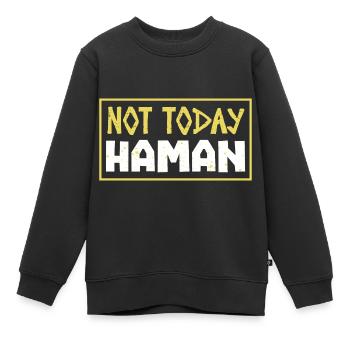 Pas aujourd’hui Haman Pourim Judaïsme - Sweat Premium enfant bio - noir - Devant - AI Model Kid Female (0cm)