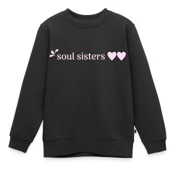 Amis - Âmes Sœurs - Sweat Premium enfant bio - noir - Devant - AI Model Kid Female (0cm)