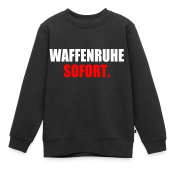 waffenruhe sofort - Kinder Premium Organic Sweatshirt - Schwarz - Vorne - AI Model Kid Female (0cm)