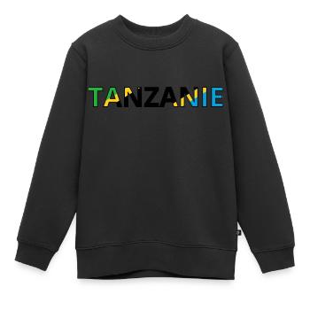 Drapeau Tanzanie - Sweat Premium enfant bio - noir - Devant - AI Model Kid Female (0cm)